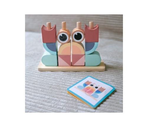 TOOKY TOY Krab Układanka Drewniana Stosy Klocki Bloki Pastelowy