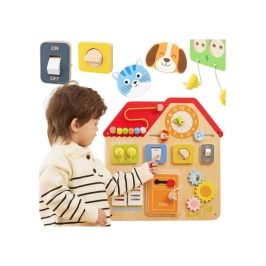 VIGA Drewniana Tablica Manipulacyjna Domek Odkrywania i Nauki VIGA Drewniana Tablica Manipulacyjna Domek Odkrywania i Nauki