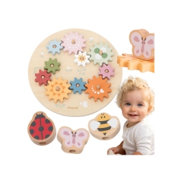 VIGA PolarB Drewniane Kolorowe Koła Zębate Montessori