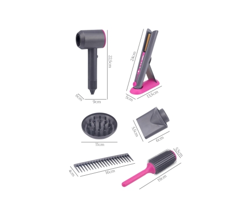 WOOPIE Zestaw Małego Fryzjera Suszarka Prostownica Akcesoria