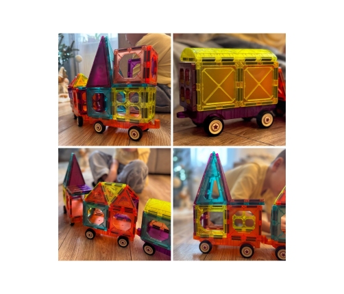 WOOPIE Klocki Magnetyczne 3D Zestaw Pociąg 71el.