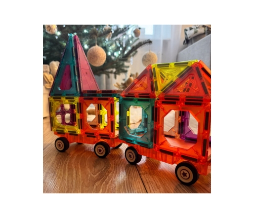 WOOPIE Klocki Magnetyczne 3D Zestaw Pociąg 71el.