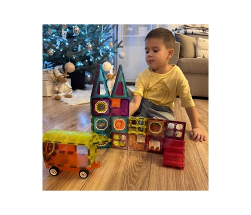 WOOPIE Klocki Magnetyczne 3D Zestaw Pociąg 71el.