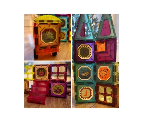 WOOPIE Klocki Magnetyczne 3D Zestaw Pociąg 71el.