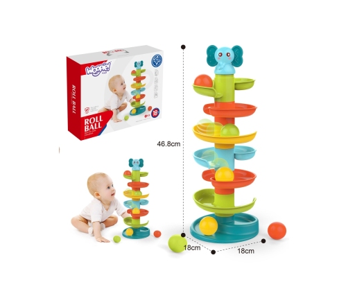 WOOPIE BABY Kulodrom Tor Kulkowy Zestaw Spirala + 3 Kulki