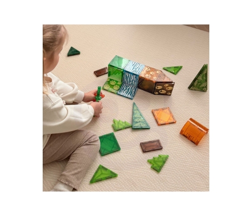 WOOPIE Klocki Magnetyczne Konstrukcyjne 3D Zestaw Edukacyjny Zwierzęta Dżungli 45el.