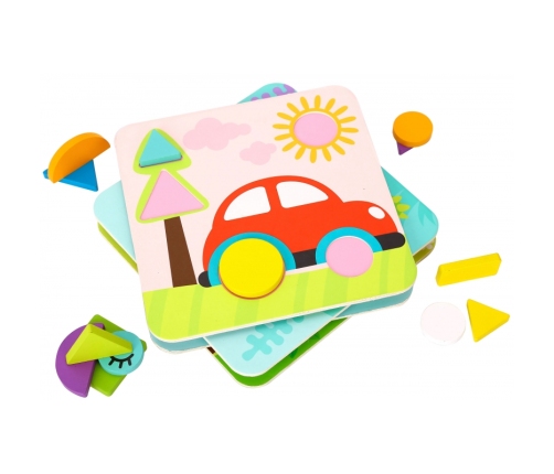 TOOKY TOY Puzzle 4 w 1 Układanka Klocki Mntessori