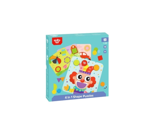 TOOKY TOY Puzzle 4 w 1 Układanka Klocki Mntessori