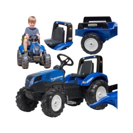 FALK Traktor na Pedały New Holland Duży z Przyczepką od 3 lat