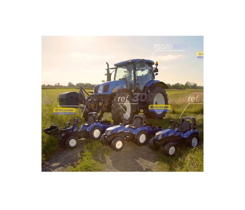 FALK Traktor na Pedały New Holland Duży z Przyczepką od 3 lat