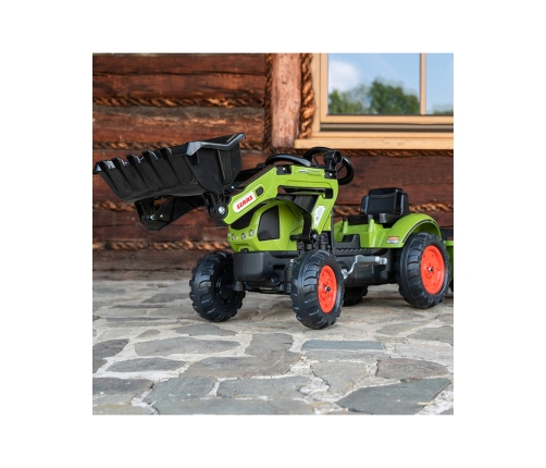 Falk Traktor Claas z Przyczepą i Łyżką na pedały