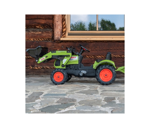 Falk Traktor Claas z Przyczepą i Łyżką na pedały