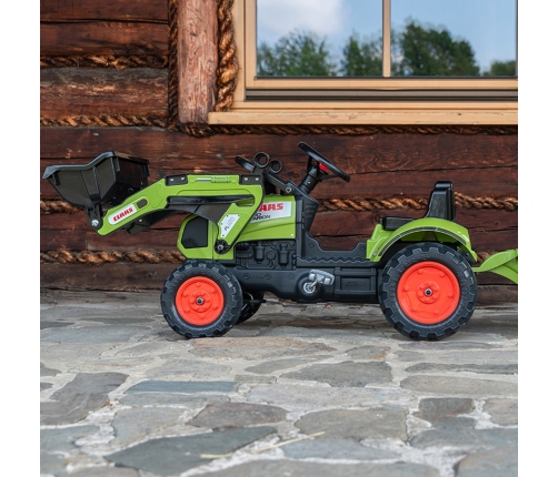 Falk Traktor Claas z Przyczepą i Łyżką na pedały