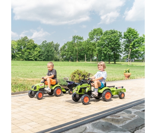 Falk Traktor Claas z Przyczepą i Łyżką na pedały