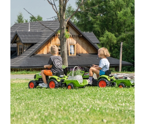 Falk Traktor Claas z Przyczepą i Łyżką na pedały