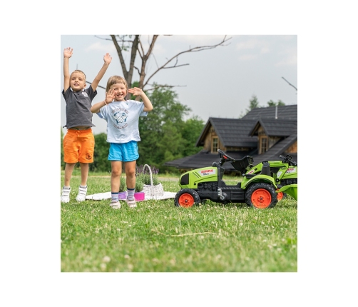 Falk Traktor Claas z Przyczepą i Łyżką na pedały