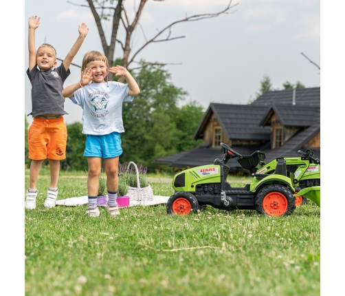 Falk Traktor Claas z Przyczepą i Łyżką na pedały
