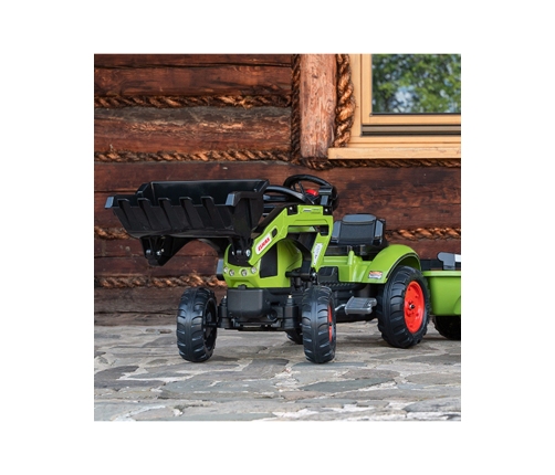 Falk Traktor Claas z Przyczepą i Łyżką na pedały