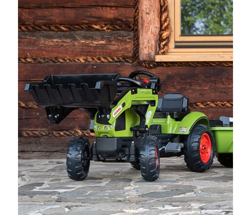 Falk Traktor Claas z Przyczepą i Łyżką na pedały