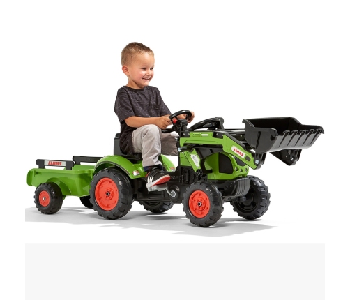 Falk Traktor Claas z Przyczepą i Łyżką na pedały