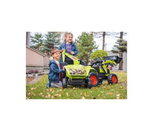 FALK Traktor CLAAS na Pedały z Przyczepą, Łyżką i Spychaczem od 3 Lat