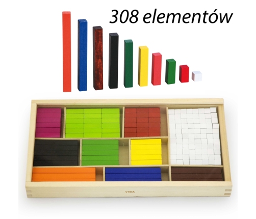 VIGA Drewniane Patyczki Edukacyjne Matematyczne Klocki Cuisenaire'a