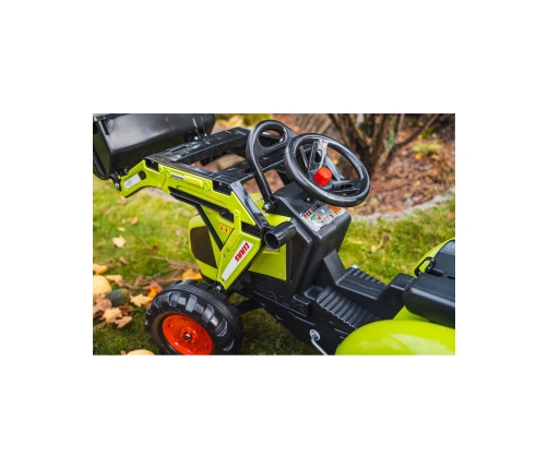 FALK Traktor CLAAS na Pedały z Przyczepą, Łyżką i Spychaczem od 3 Lat