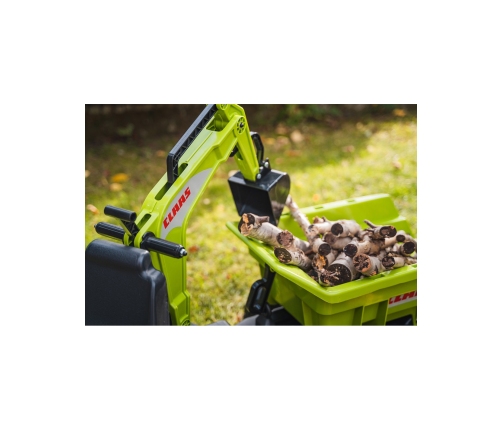 FALK Traktor CLAAS na Pedały z Przyczepą, Łyżką i Spychaczem od 3 Lat