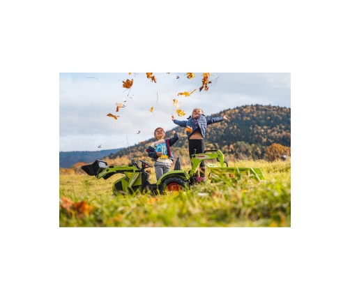 FALK Traktor CLAAS na Pedały z Przyczepą, Łyżką i Spychaczem od 3 Lat