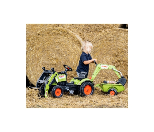 Трактор с педалями с ковшом и прицепом FALK CLAAS Farmer