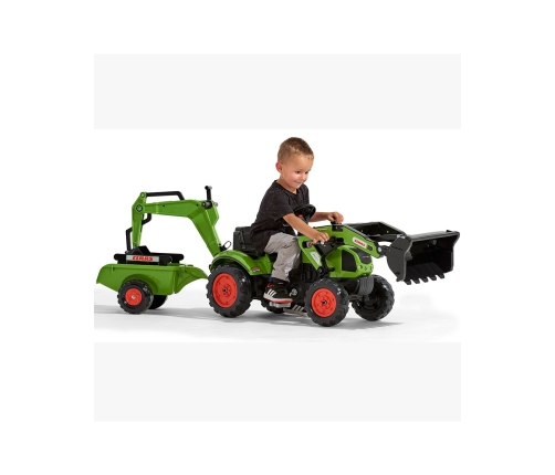 Трактор с педалями с ковшом и прицепом FALK CLAAS Farmer