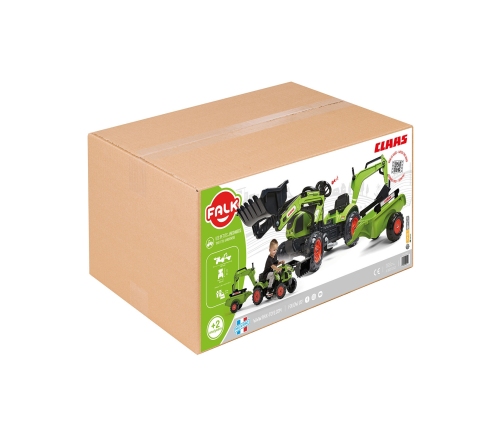 Трактор с педалями с ковшом и прицепом FALK CLAAS Farmer