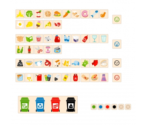 VIGA Układanka Gra edukacyjna drewniana do nauki sortowania śmieci