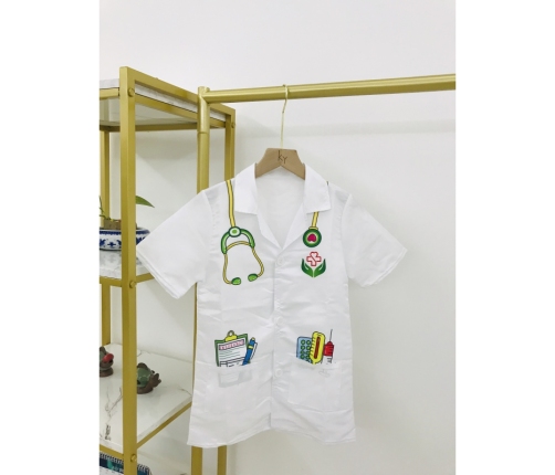 WOOPIE Strój Fartuch Lekarza Doktora Ubranko dla Dzieci do ok. 120 cm