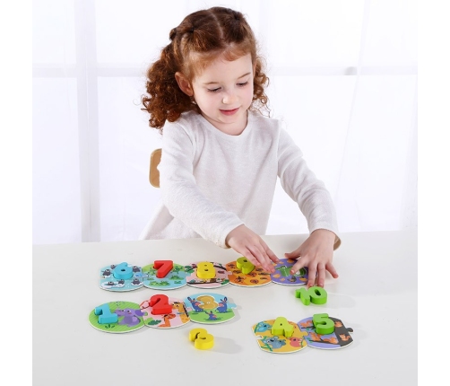 TOOKY TOY Edukacyjne Puzzle Układanka Montessori Nauka Liczenia