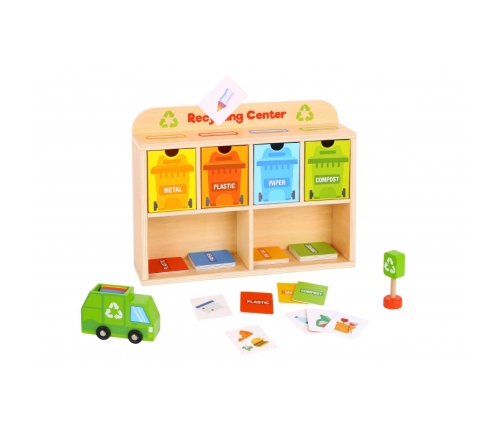 TOOKY TOY Drewniane Centrum Recyklingu Edukacyjny Sorter