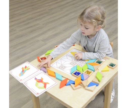 MASTERKIDZ Układanka Mozaika Nauka Kolorów i Kształtów Tangram Montessori