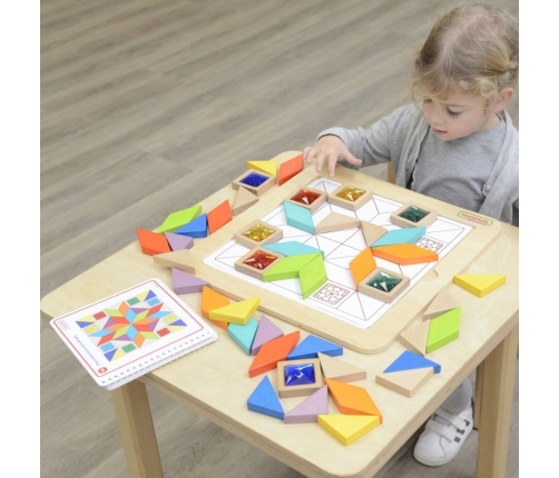 MASTERKIDZ Układanka Mozaika Nauka Kolorów i Kształtów Tangram Montessori