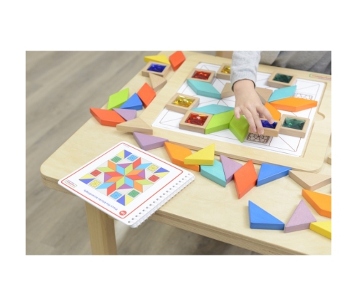 MASTERKIDZ Układanka Mozaika Nauka Kolorów i Kształtów Tangram Montessori