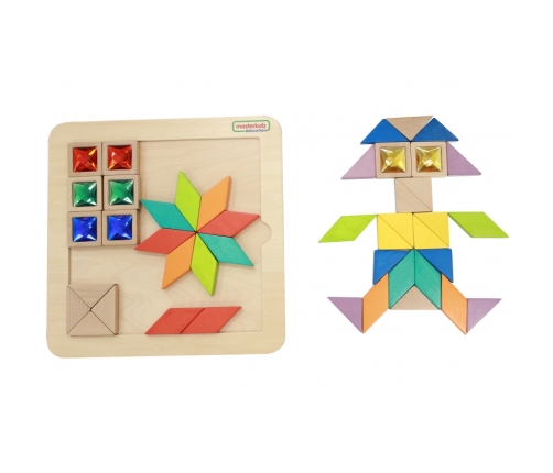 MASTERKIDZ Układanka Mozaika Nauka Kolorów i Kształtów Tangram Montessori