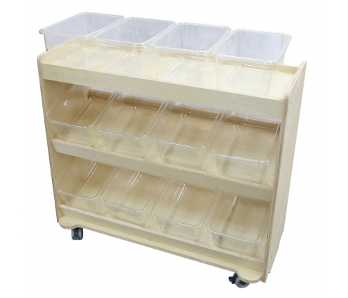 MASTERKIDZ Drewniany Regał na kółkach z Półkami