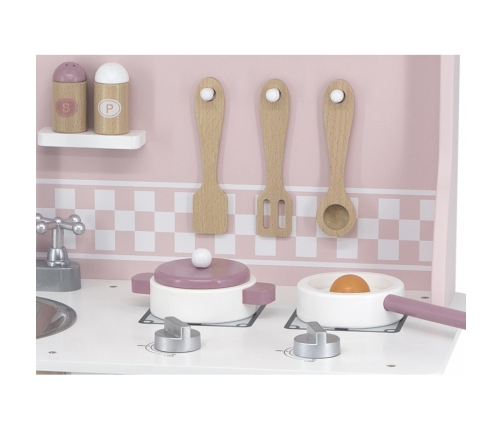 VIGA PolarB Drewniana Kuchnia z Akcesoriami Silver - Pink