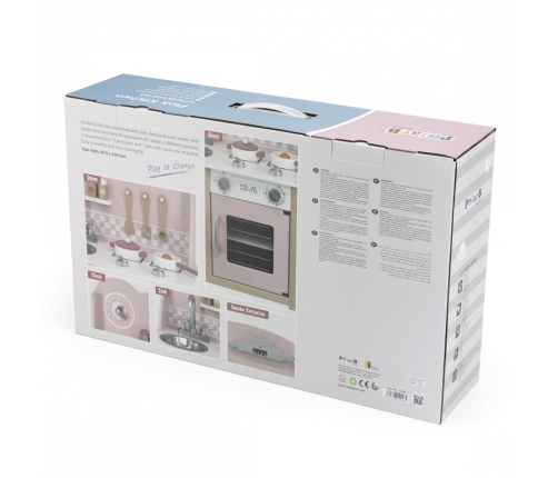 VIGA PolarB Drewniana Kuchnia z Akcesoriami Silver - Pink