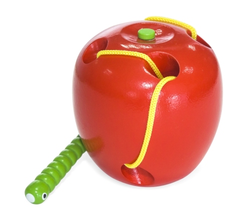 VIGA Drewniana Przeplatanka Labirynt Edukacyjna Robaczek w Jabłuszku Montessori