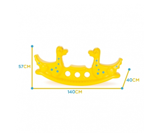 WOOPIE Bujak Wieloosobowy Dino Huśtawka Równoważna Żółta