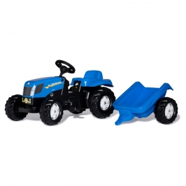 Traktors ar pedāļiem un piekabi Rolly Toys NH T 7040 