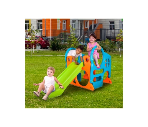 FEBER Duży Plac Zabaw Activity Center Zjeżdżalnia 100 cm Ścianka Wspinaczkowa Kształty