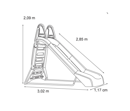 FEBER Wielka Zjeżdżalnia Ogrodowa ze ślizgiem wodnym 285 cm