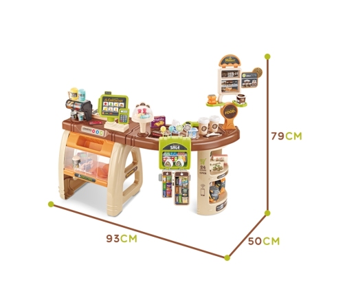 WOOPIE Sklep Supermarket Wózek Kasa Ruchome Elementy + 65 akc.