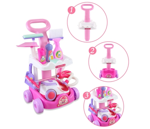 WOOPIE Zestaw do Sprzątania Wózek Odkurzacz Funkcja Ssania + 11 Akc.